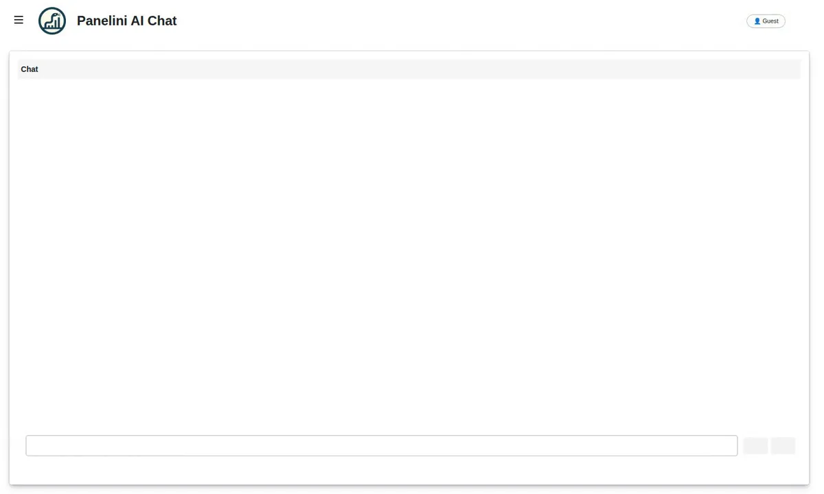 A panelini AI chat dashboard - chat, live preview, and a provider/model sidebar