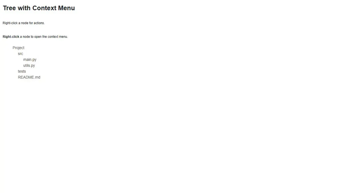 context menu feature