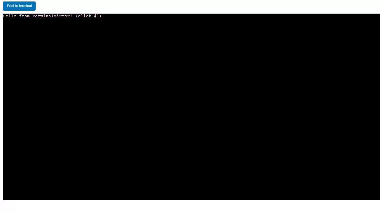 standalone terminal mirror panel with a print button